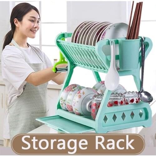 Kitchen Storage Rack Organizer Removable Bathroom Organizer Shelf Gap Holder Kitchen double layer rack rack Storage Dish Drainer