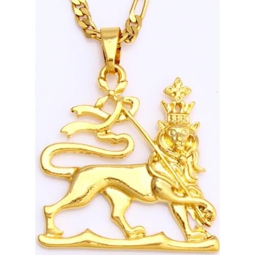 Golden Crowned Lion Pendant New Fashion Jewelry Men and Women Jewelry Gift Free Shipping