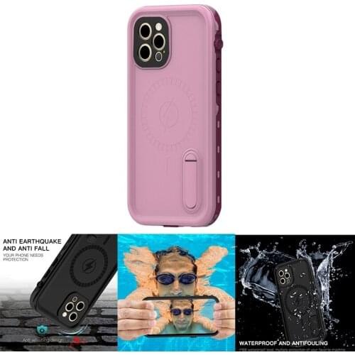 For Apple iPhone 12 Pro Lightweight Portable Solid Color Waterproof Phone Case with Stand