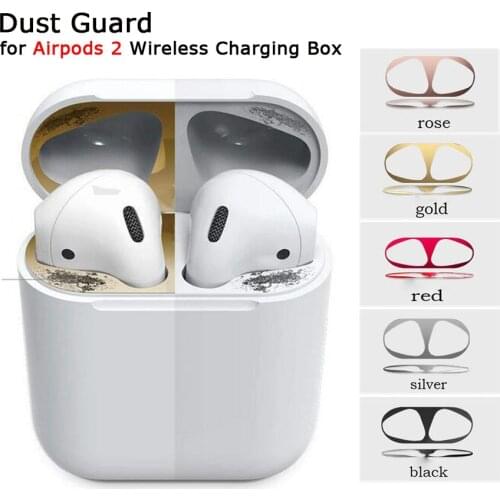 For Airpods 2 Dust Guard Metal Protective Sticker Earphone Case Shell Skin Protector for Apple AirPods Accessories