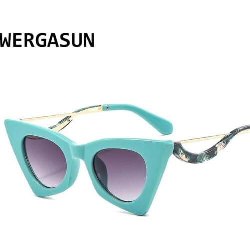 WERGASUN Fashion Sunglasses Women Brand Designer Cat Eye Sunglasses Shades for Women Sun Glasses Luxury Brand Outdoor Travel