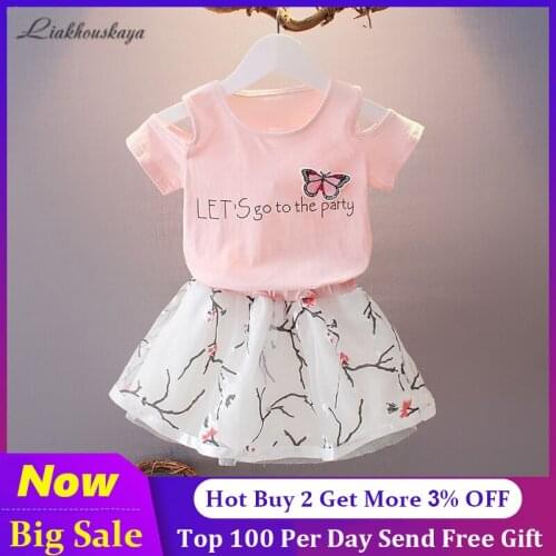 Girls 2021 Summer New Baby Girls Clothing Sets Fashion Style Cartoon Flower Printed Tutu Baby Girls Dresses For Girls