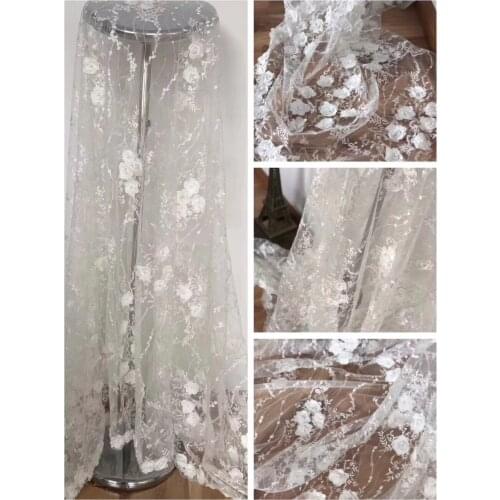 New pattern 5yards/bag JH19# 3 color simple lines and flowers lace fabric for bridal wedding dress/sawing Free shipping