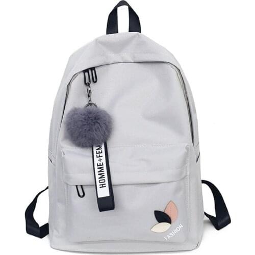 New solid backpack girl school bags for teenage college student bag women schoolbag high student shoulder bag nylon printing