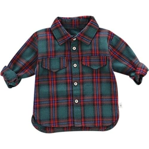 Autumn Boys Blouse Shirt Baby Boys Clothes Men Shirts Long Sleeve Plaid Print Shirts Kids Tops Tees Shirts Casual Blouse Spring