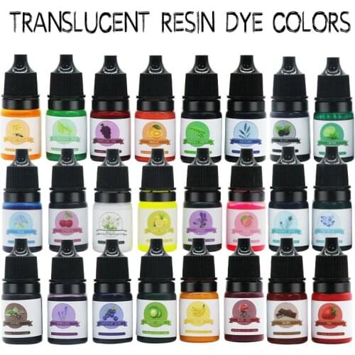 24 Color/Set Epoxy Resin Pigment UV Liquid Dye Oily Concentrate Colorant for DIY Crystal Mold Crafts Jewelry Making
