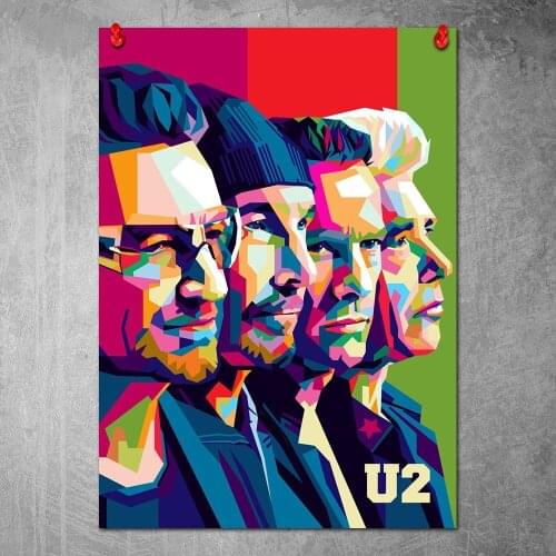 Canvas Poster U2 Band Pop Art Portrait Wall Art Painting Posters and Prints Nordic Wall Pictures for Home Decor No Frame