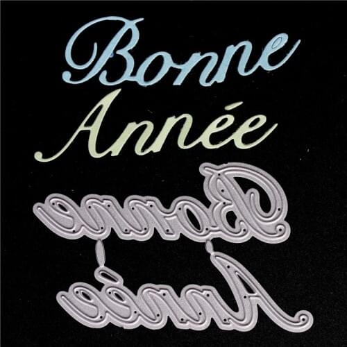 French word Metal Cutting Dies for Diy Scrapbooking Die Cut New Cuts for Paper Card Making Craft Embossing Happy New Year