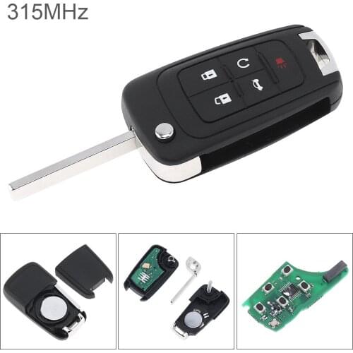 315Mhz 5 Button Keyless Entry Remote Key Fob FCC ID OHT01060512 Key Blade HU100 Fit for Chevrolet Buick GMC 2010-2017
