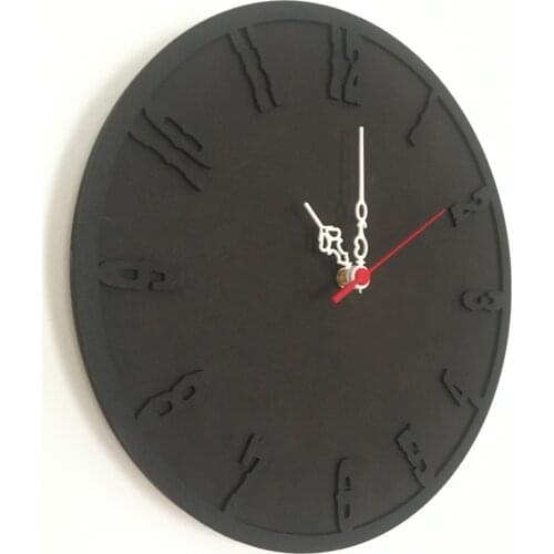North Designed Black Decorative Wall Clock 30 Cm