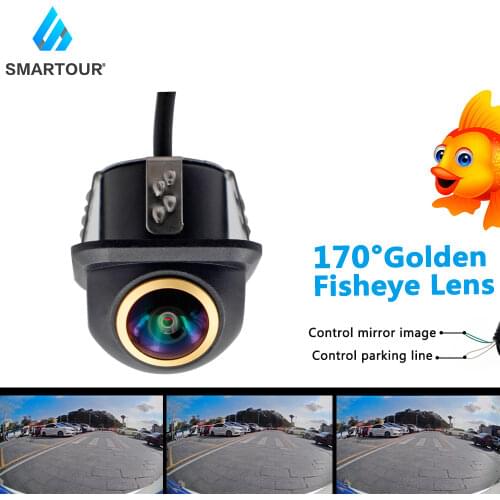 Smartour Car 170 degree wide angle reversing camera fisheye starlight night vision rear view backup camera Drilling universal