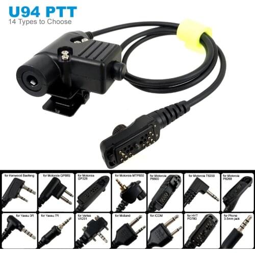Airsoft Tactical Headset U94 PTT for Hytera HYT PD780 Yaesu VX-3R VX-7R ICOM IC-V80 Midland Verset VX-231 Radio Walkie Talkie