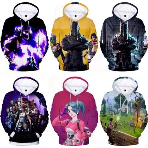Fortnite Men and Women Hoodie Battle Royale 3D Sweatshirt Boys Girls Cartoon Tops Teen Victory 6 To 19 Year Kids Clothes