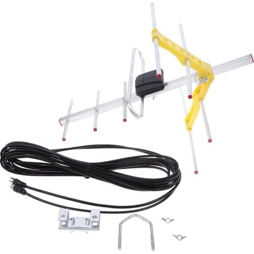 1pc Outdoor 100Mile Amplified 8 Yagi Antenna HD TV 10dB Long Range UHF/VHF/FM HDTV