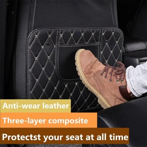 Universal Car Seat Back Protectors Kick Mats with Organizer Pockets Covers Child Kick Guard for Car Interior Accessories
