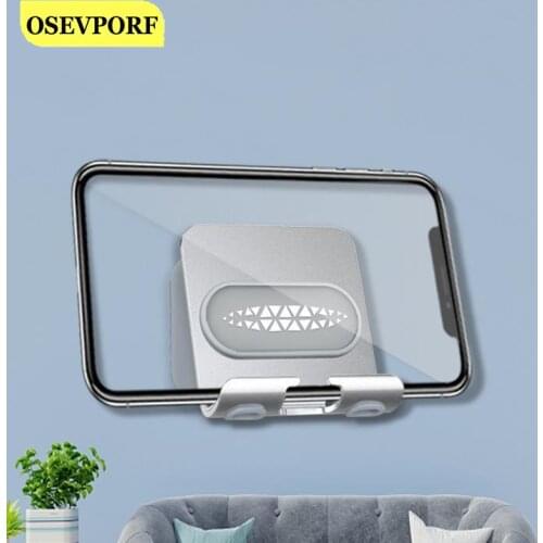 Universal Mobile Phone Holder For iPhone 12 Mini 11 Pro Max Tablet Mount Wall Strong Adhesive Bracket Steel Stand For Huawei P40