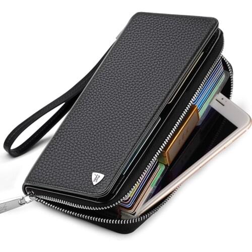 Genuine leather large capacity wallet high-grade cow leather bag luxury Zipper Wallet