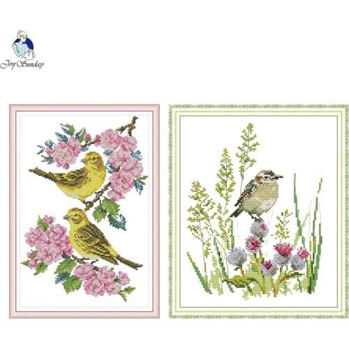Birds on the flowers Patterns, Printed On Canvas DMC Cross Stitch kits, Embroidery Needlework Set,Hand Made Crafts Home Decor