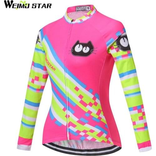 Weimostar 2019 Cycling Jersey Long Sleeve Women 100% Polyester Cycling Clothing Autumn mtb Road Bike Jersey Bicycle Clothes