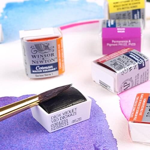 Winsor & Newton Cotman Solid Watercolor Paints Half Block MINI Pigments Art Supplies Transparent Watercolor Painting Pigments