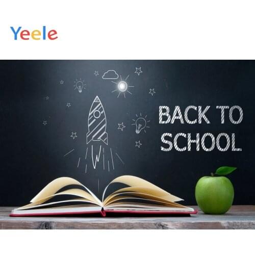 Yeele Blackboard Rocket Book Podium Back to School Photography Background Customized Photographic Backdrops for Photo Studio