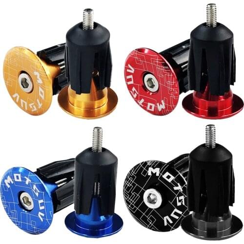 2pcs Aluminum Alloy Bicycle Handlebar Bar End Caps Plugs Stoppers Lightweight Bicycle Parts for MTB Folding Bike