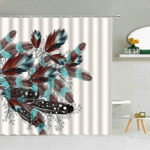 3D Peacocks Feathers Shower Curtain Creative Color Pattern Fabric High Quality Bathroom Supplies With Hooks Cloth Curtains Decor