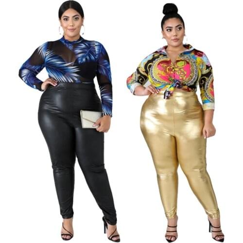 Women Bottoms Pants Pu Leather Pants Streetwear Leggings Stretchy Casual Plus Size High Waisted Pants Wholesale Dropshipping