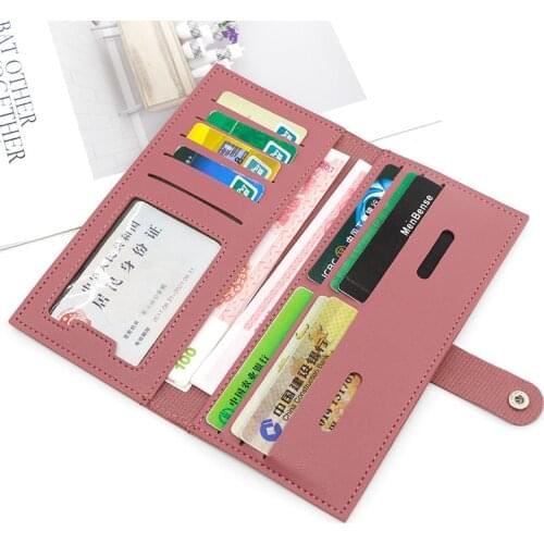 Wallet Women PU Leather Female Purse Red/black/blue/green/gray/pink Long Wallet Bank/ID/credit Card Holder Case Wallet