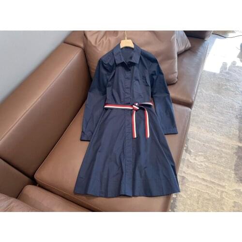 Spring 2021 womens mid long dress casual Korean square collar dress