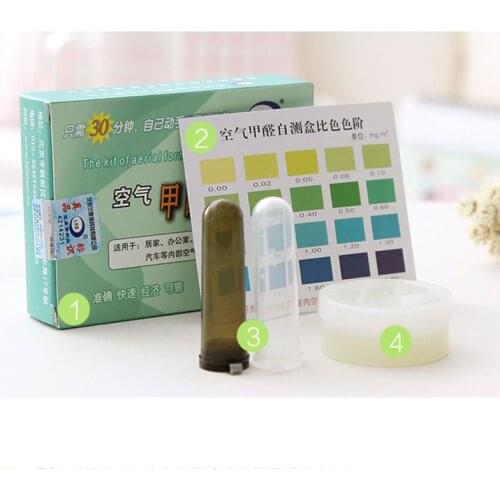 Y1UF 1 Set Household Air Formaldehyde (HCHO) TVOC DIY Test Detection Kit Self-Test Box Test Tube Colorimetric Card Absorbent