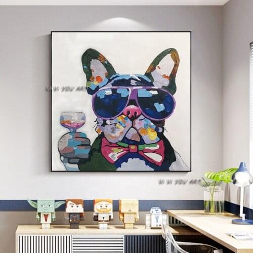 100% Handmade Pet Abstract Oil Painting Minimalist Modern Wall Art Decorative For Living Room No Frame