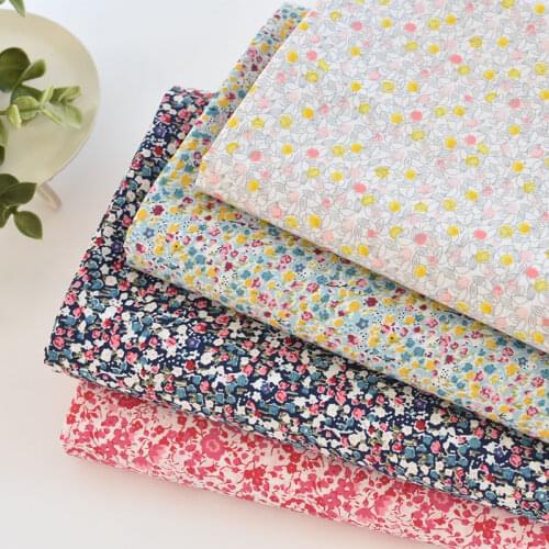 145x50cm Cotton Floral Sewing Fabric, Making Clothes and Dresses Childrens Clothing Dress Shirt Pajamas Handmade DIY Cloth