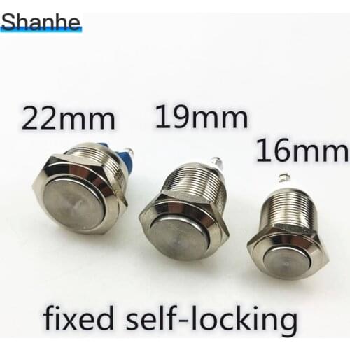 16mm 19mm 22mm Metal Push Button Switch Waterproof 1NO fixed self-locking