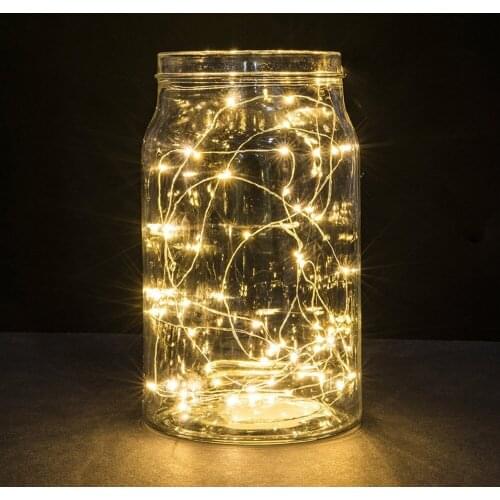 2M 20LED Button Cell Powered Silver Copper Wire Mini Fairy String Lights Xmas Wedding Party Decoration