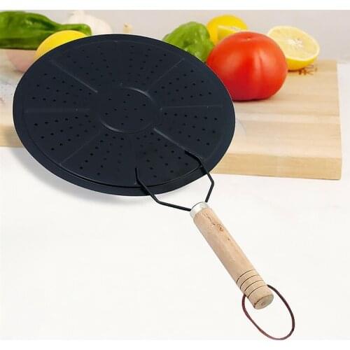 2pcs Heat Diffuser Plate Disc Kitchen Cookware Milk Coffee Heat Diffuser Ring Simmer Ring with Wooden Handle