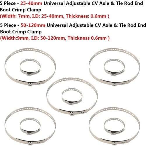 25-40mm 50-120mm High Quality Universal Adjustable AXLE CV Joint Boot Crimp Clamp Kit
