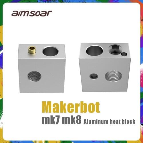 3D Printer Accessories Heated Block MK7 MK8 for Print Head Extruder J-head Aluminum Block for Makerbot