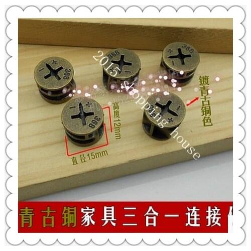 Furniture accessories hardware three one connector eccentric wheel head drawer second one connector screw diameter 15mm