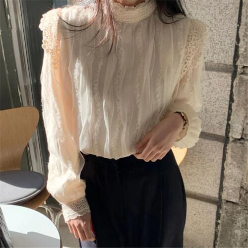 Alien Kitty Stand-up Collar Blouses