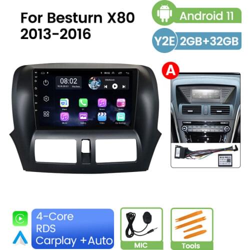Android 2din car gps navigation for FAW Besturn X80 2013-2016 2GB RAM 32GB ROM WIFI Bluetooth multimedia car dvd player