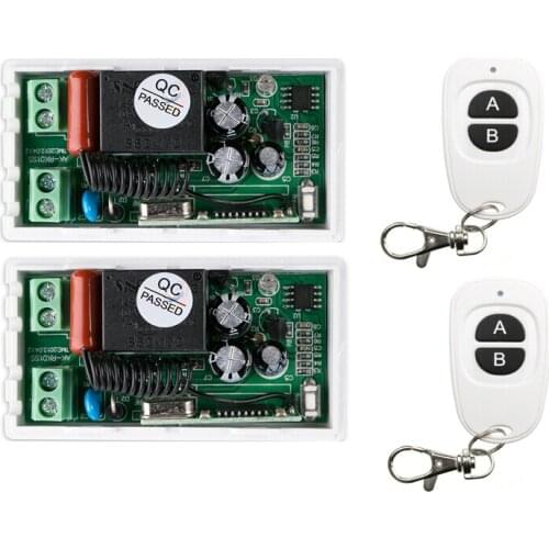 220 v 1 ch RF wireless remote control switch 2 receiver+2 transmitter Simple connection self-lock