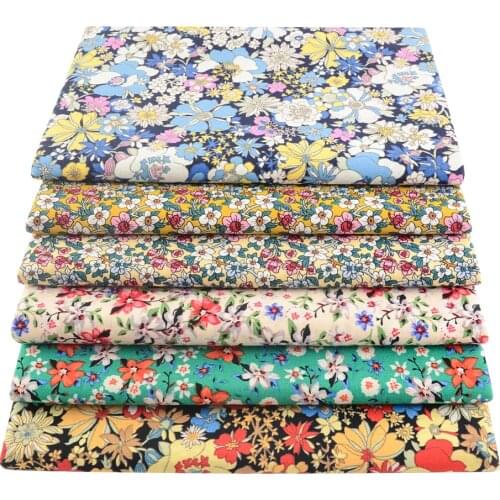 Booksew 50x145cm Spring Poplin Cotton Cloth Printed Quilt Fabrics For Sewing Accessories Dress Needlework Patchwork by the Meter