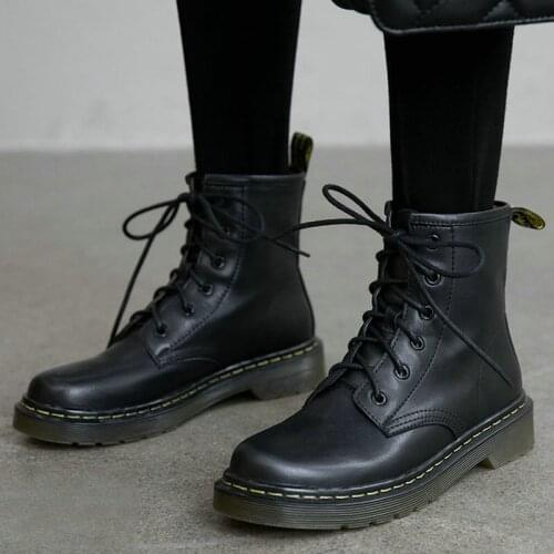 EshtonShero Boots Women Genuine Leather Shoes For Winter Boots Shoes Woman Casual Spring Genuine Leather Ankle Boots Size 3-9