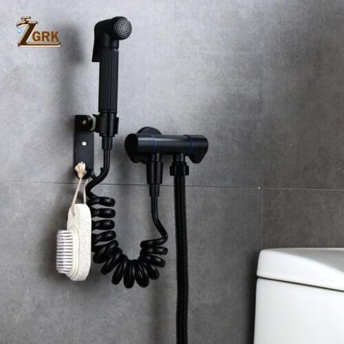 Black Bidet Shower Wall Mounted Handheld Toilet Bidet Sprayer Faucet Stainless Steel Shower Head Washers Anal Cleaner With Hose