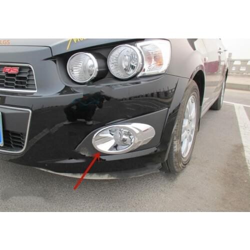For Chevrolet AVEO 2011-2013 High-quality ABS Chrome Front fog lamp frame cover Car styling