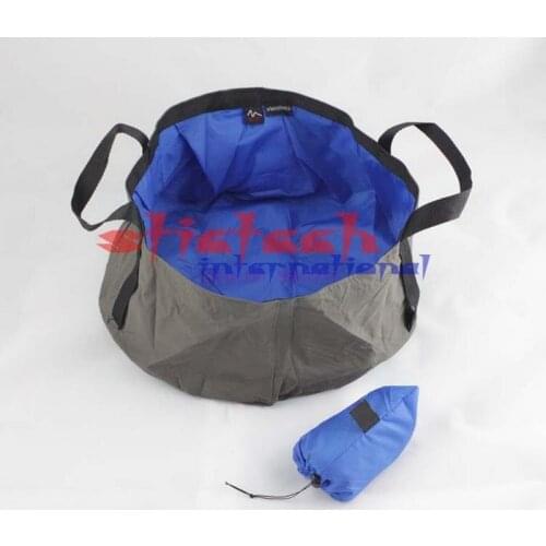 By dhl 50pcs 8.5L Ultralight Outdoor Nylon Folding Water Washbasin Portable Wash Bag Foot Bath Camping Equipment Travel Kits