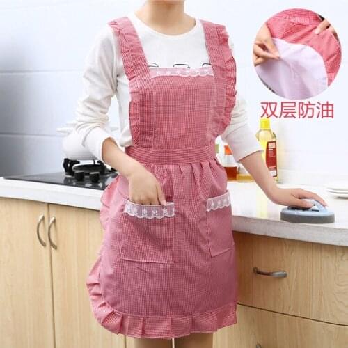 Apron home kitchen Korean version cute creative lotus leaf fashion Korean sweet princess dream Ms. waist looks good