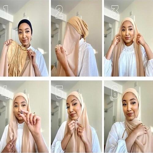 Classic Pin Free Instant Chiffon Hijab Women Jersey Bonnet Hijab Underscarf Cap Islam Shawls and Wraps Foulard Femme