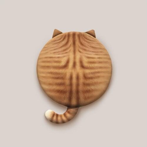 Round Cat Memory Foam Cushion Plush Suffed Toys 40cm Squishy Rug Slow Rising Cute Kitten Offfice Animal Pad Car Girls Gift Mat